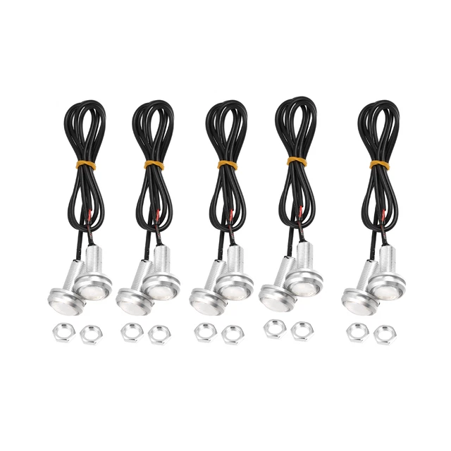 10uds 23mm Águila Ojo LED Diurno Correr Cabeza Luces Rojo para Coche