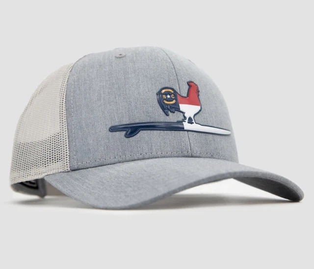 Beach & Barn 'State of Mind' Red White & Blue Surfing Rooster Snapback ball cap.