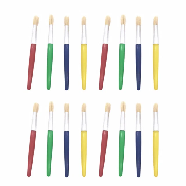 16 piezas pinceles de pintura acrílica para el cabello nailon pluma pintura al óleo redondos para niños pequeños