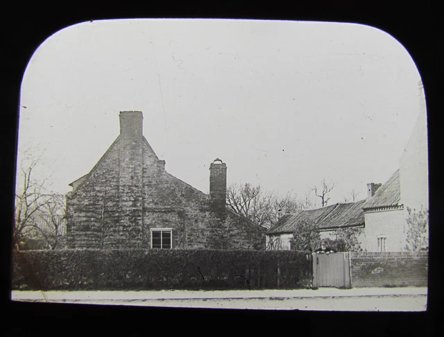 Glass Magic Lantern Slide A  VILLAGE STREET - UNKNOWN LOCATION C1910 L121