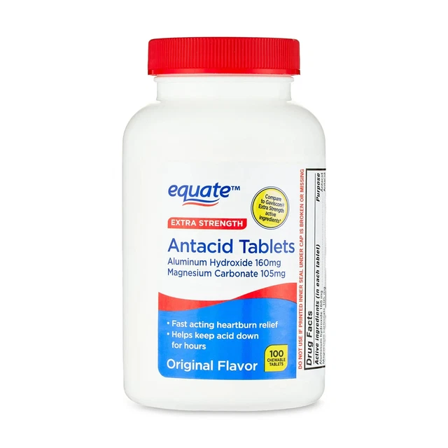 Equate Extra Strength Antacid, Upset Stomach, Chewable Tablets, over the Counter