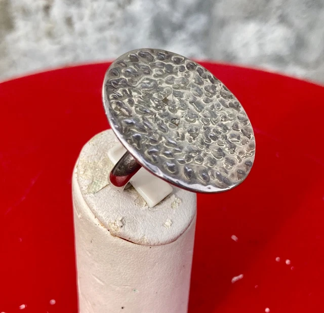 Bague Moderniste Scandinave En Argent 925 - Bijou D'Artiste Taille 59 - Occasion