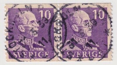 1939-1942 Sweden - King Gustaf V - Pair 10 Ore Stamps