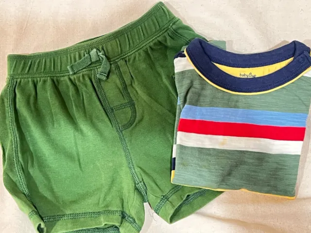 Baby Gap Toddler Boy Shirt Multi 18/24 Months Shorts 18/24 Months Green  Set Guc