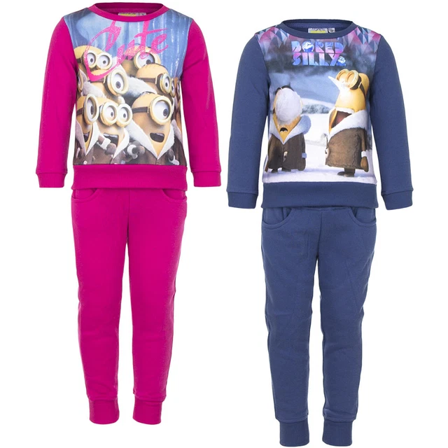 Tuta da Jogging Set Tempo Libero Sport Ragazzi Minions Blu Rosa 98 - 128 #163