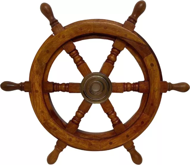 Medieval Replicas Brass Wheel Nautical Wooden Ship Wheel 18" Inch New handmade