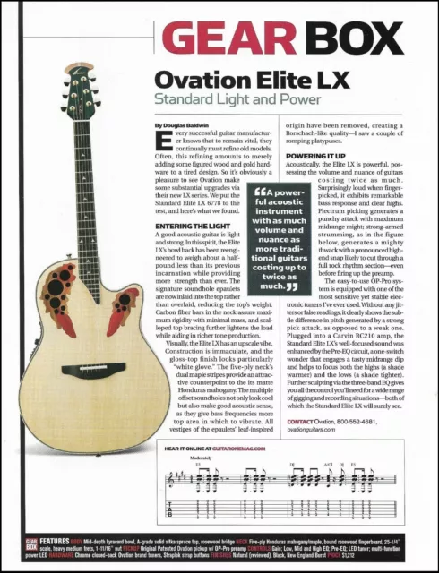 Ovation Elite LX + Schecter C-1 E/A electric/acoustic guitar review 2004 article