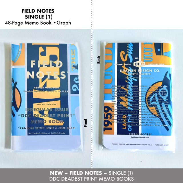 Field Notes – SINGLE (1) DDC Deadest Print Memo Book – Alaska