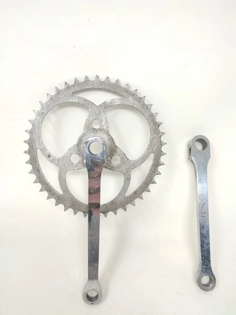 Pédalier Bianchi – Crankset Vélo Vintage – Bici Epoca – Oldtimer – Blanc