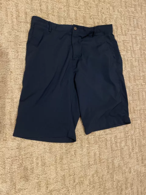 Calvin Klein Mens Navy Blue Solid Stretch Casual Shorts 34