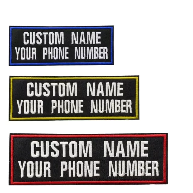 2PCS Custom Embroidered Name Patch MC Tag Motorcycle Biker Uniform Costume Vests