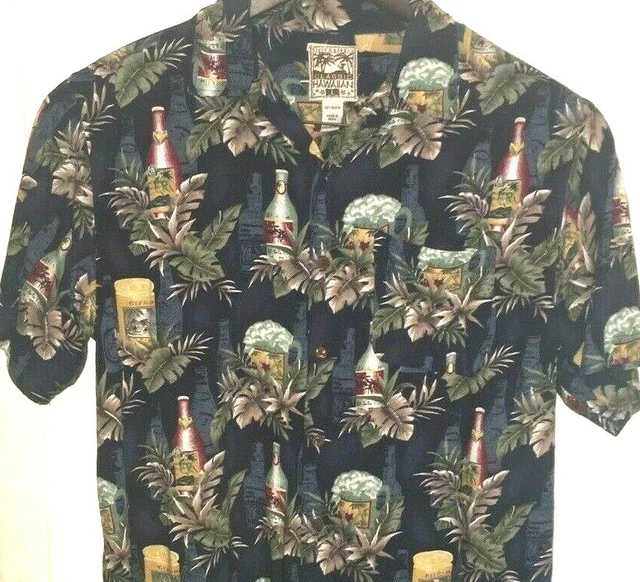 STEVE & BARRY'S Hawaiian Shirt HAWAII FLORAL PRINT ISLANDS Rare VTG Rayon