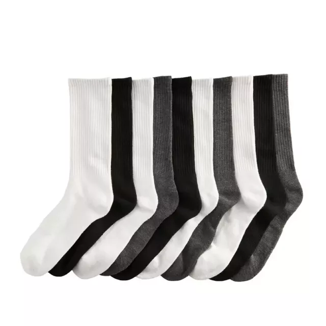 TEK GEAR CREW Socks - 3 Pack Boys Youth (Black, Blue, White) Shoe