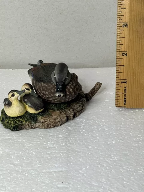 Woodduck Hen & Ducklings Figurine Hadley Collection Mallard Duck Resin Figure