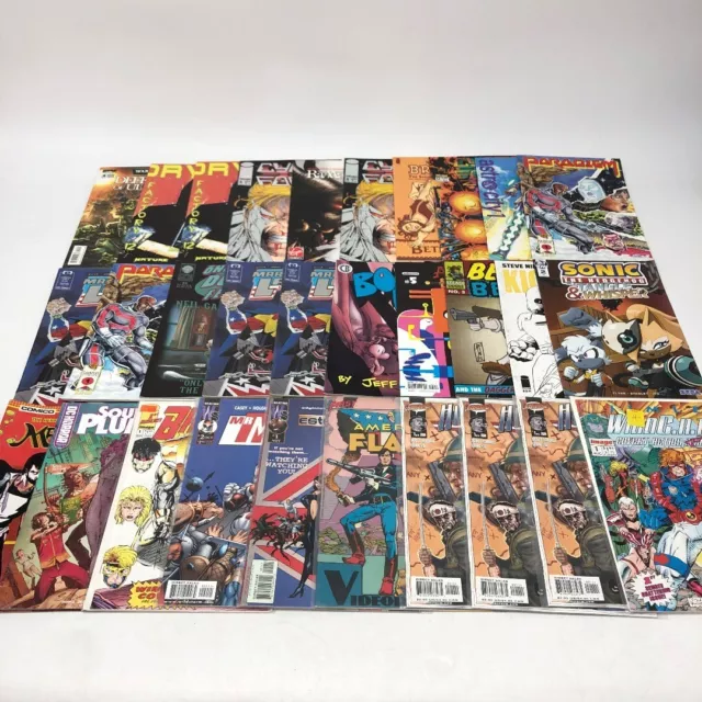 Comic Book Bundle Marvel DC Sonic Wildcats Epic Wildstorm Boom Bagged -CP