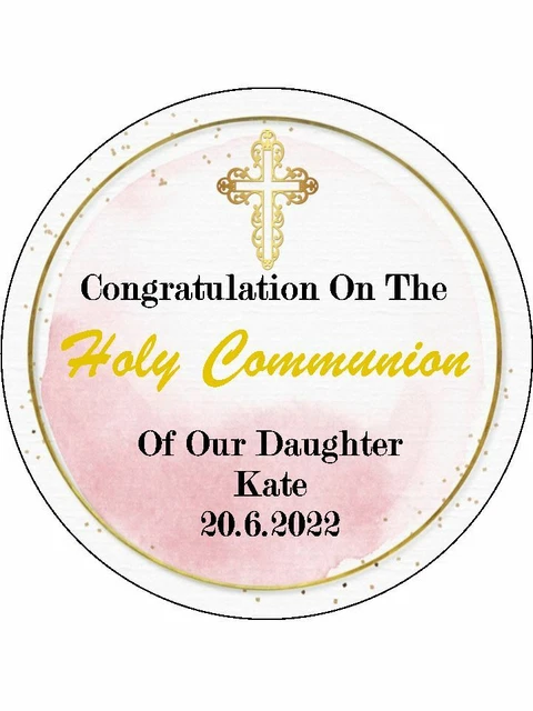 HOLY COMMUNION CAKE Toppers Pink Edible Wafer Paper 19cm 12 Cupcake holy-communion-cake-toppers-pink-edible-wafer-paper-19cm-12-cupcake