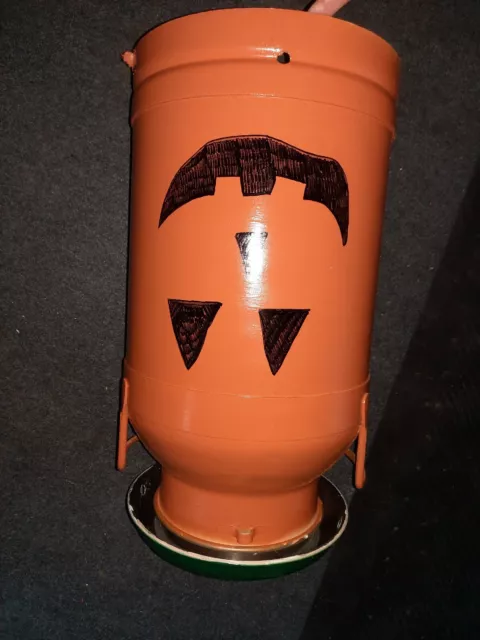 Vintage Metal Milk Can 19in Tall 118n Across Halloween Jack-o-lantern Painted