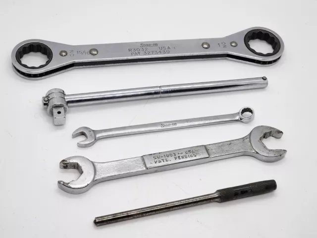 SNAP-ON 5 pc Assortment OEX11 R3032 F5L PPR8 SW1003 Punch Breaker Bar Wrench USA