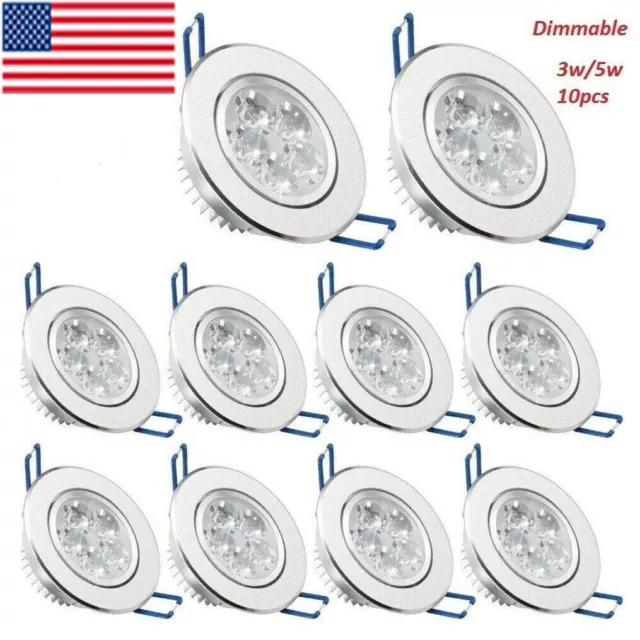 4/10PC 3w/5w LED Downlight Dimmable Spotlight Panel Light Recessed Ceiling Light