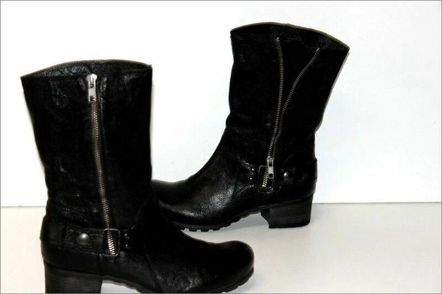 VIC MATIE Bottines Cuir Souple Noir Doublées Cuir T 37 TTBE