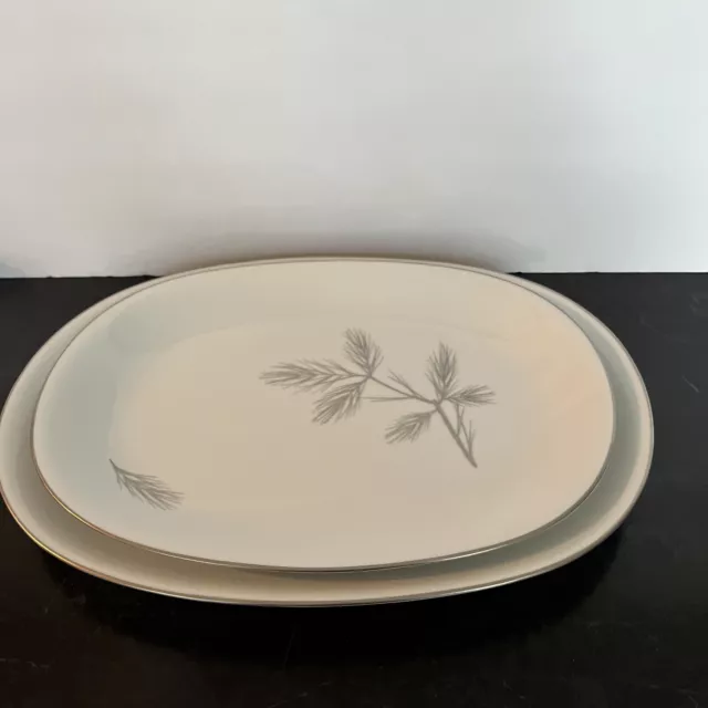 Rosenthal Munchen Germany Serving Platters Continental White Silver Pine Branch
