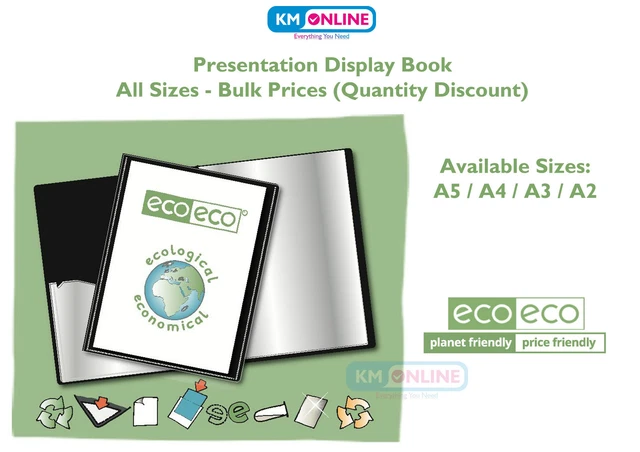 A3 60-Pocket Professional Display Folder - Black Eco Portfolio For Presentations 1 thumbnail image
