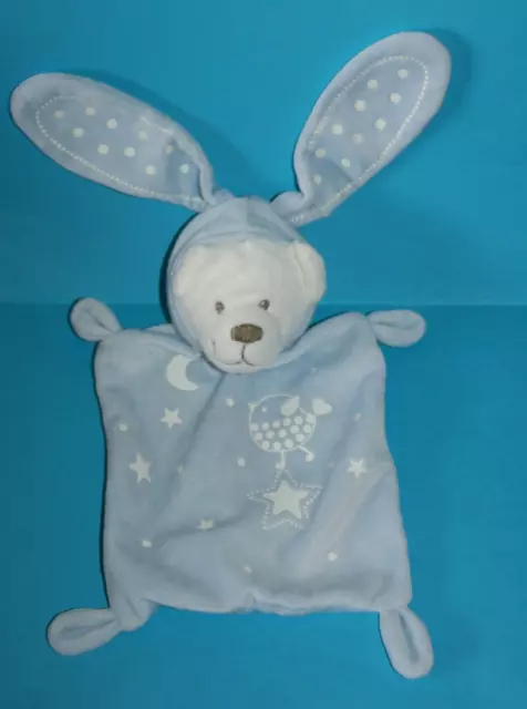 Simba Toys Doudou Ours Deguise Lapin Plat Bleu Blanc Lune Etoile Luminescent Kom