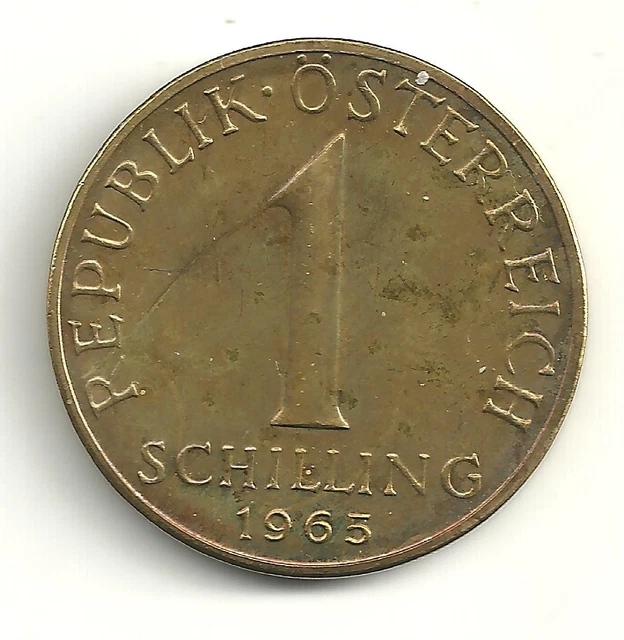 A Very Nice High End Proof 1965 Austria 1 Schilling Coin-Very Nice Toning