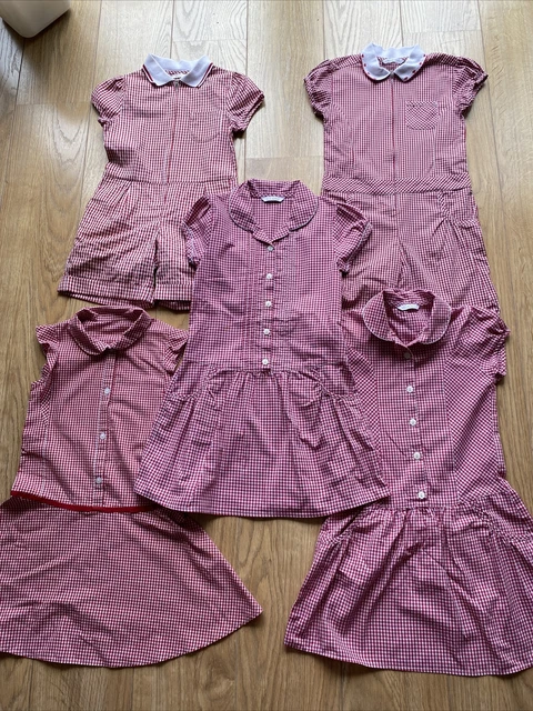 Uniforme scuola per ragazze abiti da gioco scacchi rossi 6-7 anni John Lewis M&S George