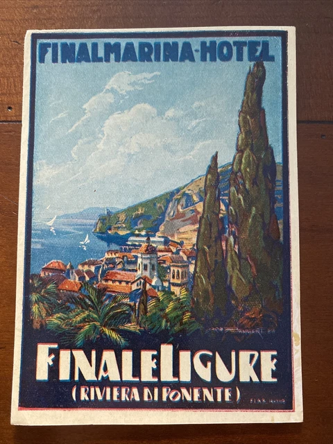 etichetta luggage label FIAR FINALMARINA HOTEL ALBERGO FINALE LIGURE RIV PONENTE