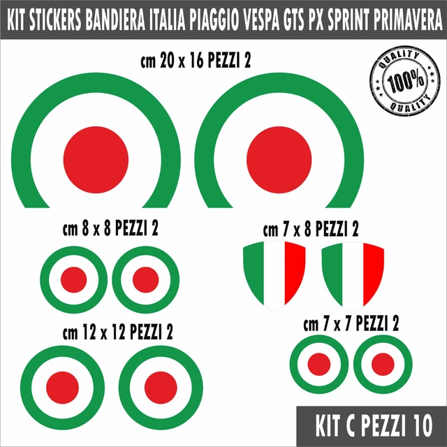 Kit adesivi Piaggio Ciao Stickers 8 pezzi logo decals serbatoio carena casco