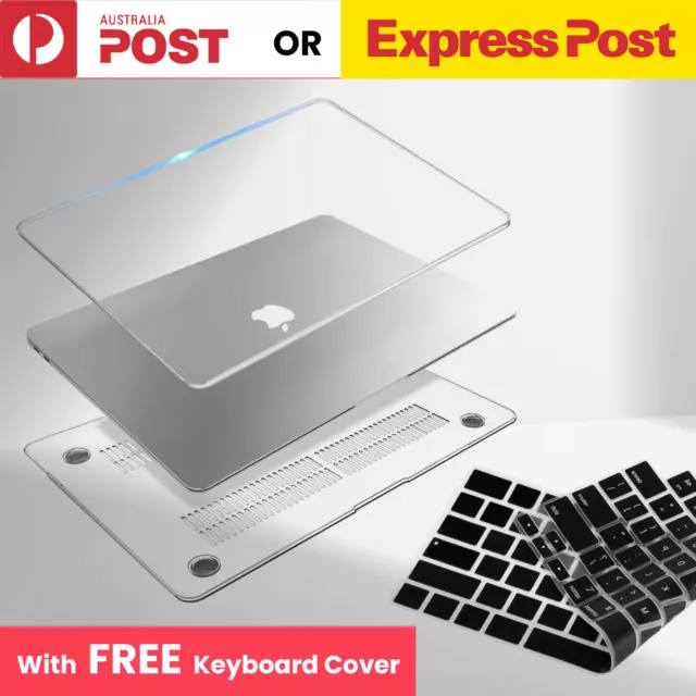 MacBook Air Pro Glossy Crystal Clear Case + Keyboard Cover 12'' 13" 14" 16" inch