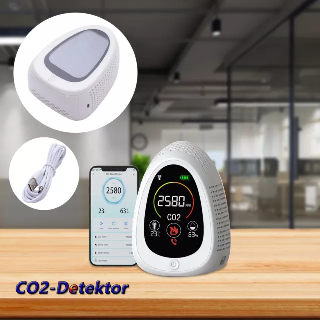 Rilevatore di anidride carbonica 3 in 1 wifi rilevatore di CO2 misuratore di qualità dell'aria rilevatore