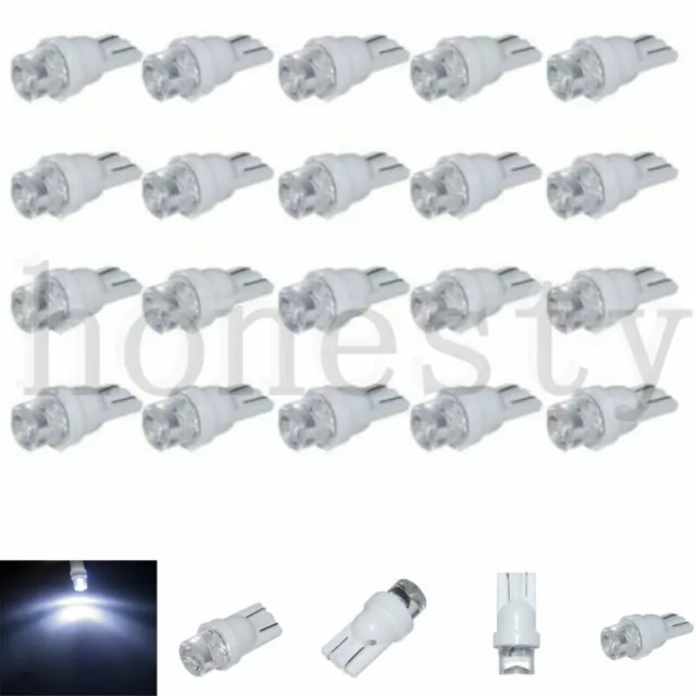 Lots 50PCS T10 Car White Bright LED 194 SMD 0.2W  Wedge Side light Bulb lamp 12V