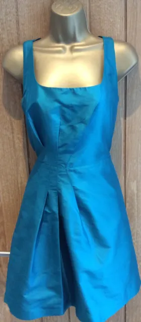 Coast Turquoise 100% Silk Taffeta Dress Size 12