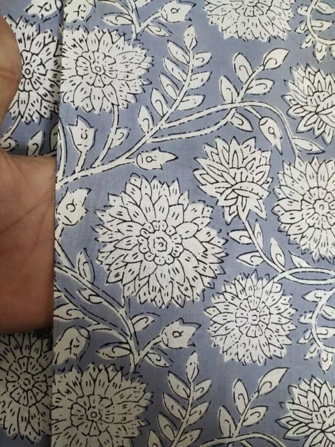 Tela india de gasa de algodón hecha a mano con estampado floral, color...