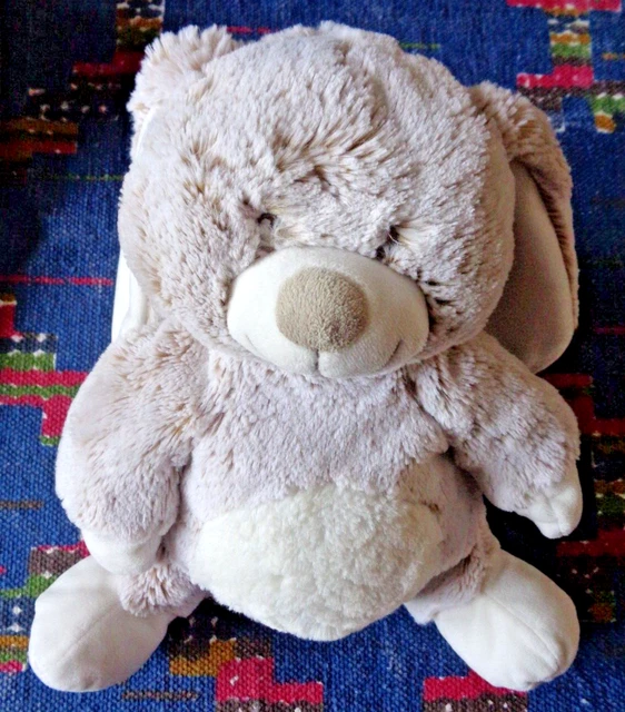 Pb/ Doudou Peluche Tex Lapin Blanc Beige Marron Chine Empreinte 26/40 Cm Kom 9