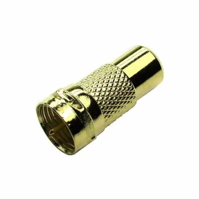 F Type to RCA Adapter Phono Male to Female Satellite Connector Coaxial Gold