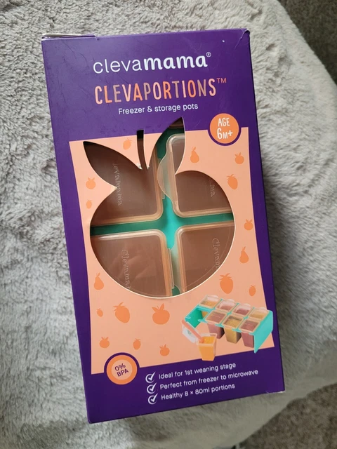 Juego de ollas de almacenamiento de alimentos para bebés y congelador de porciones Clevamama Cleva