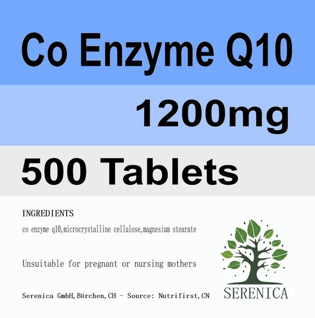 Co Enzyme Q10 1200mg High Strength CoQ10 Letterbox Safe x 500 Tablets