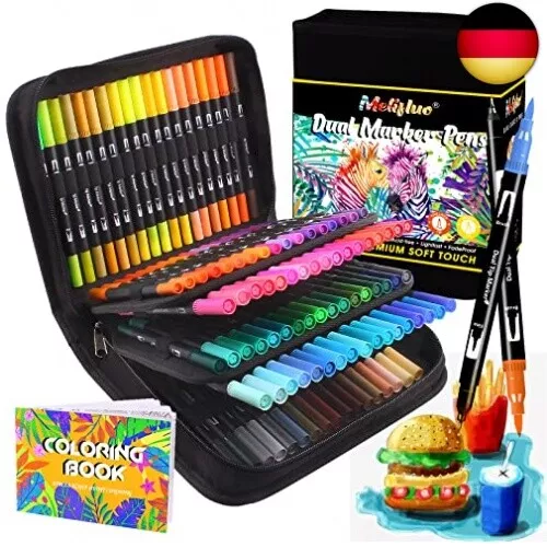 Melifluo Dual Tip Brush Pen 105 Filzstifte Set Erwachsene Filzstifte Fineliner