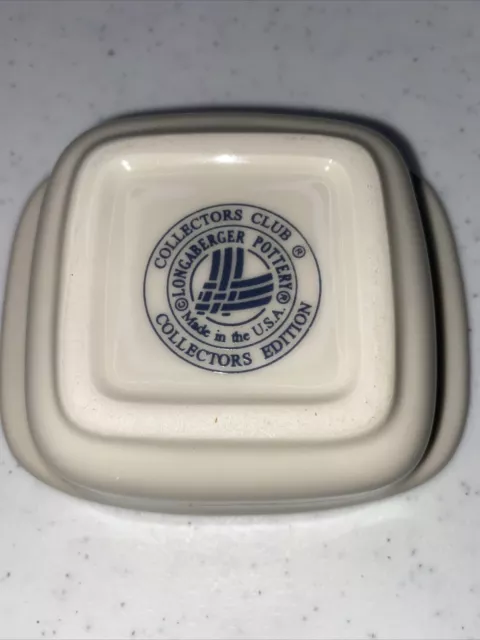 Longaberger 2002 Vintage Collectors Club Miniature Pottery 8 x 8 Baking Dish NIB 3