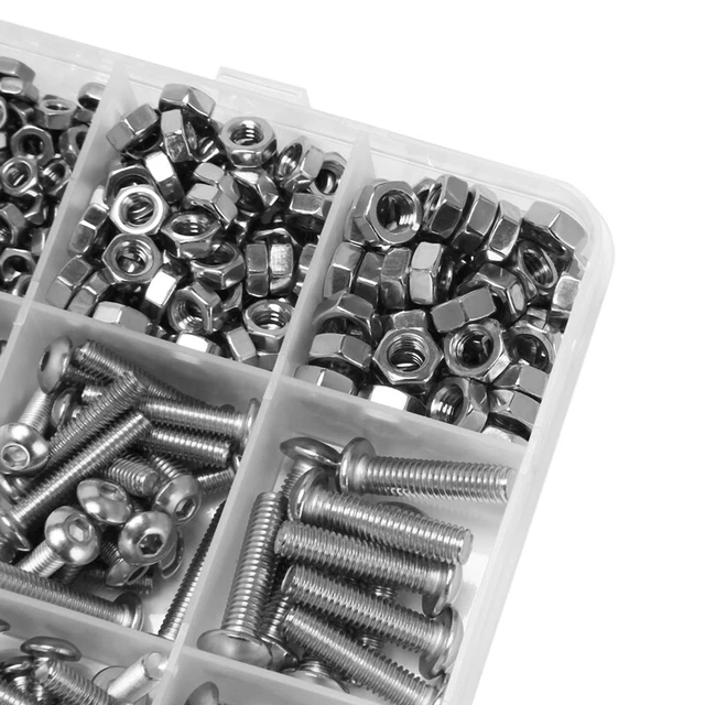 180Pcs Hex Socket Screws With 100Pcs Nuts 12.9 Alloy Steel M3 Hex Socket Cap Hea