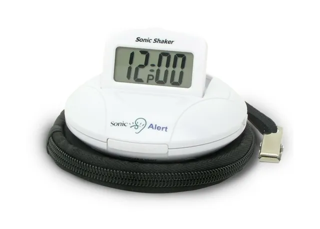 Sonic Alert SBP100 Portable Loud Vibrating Clock Bed Shaking Function Loud Alarm