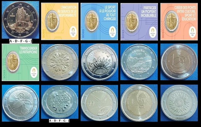 Pagine Per 2 Euro Commemorativi Anniversari Tutti I Paesi - Comprese - Foto 10