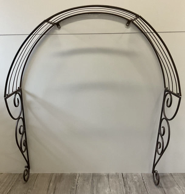 Rosenbogen Rankhilfe für Wand Metall braun ca. 115 x 92 cm