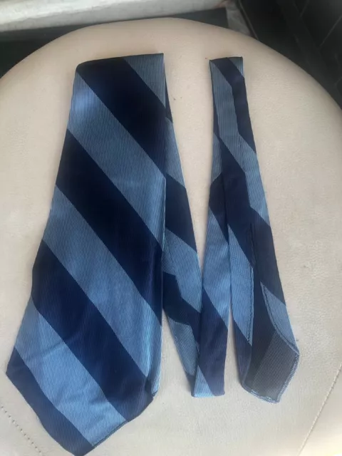 Original 1930S "Adastra"  Deadstock Vintage Tie Blue Bold Stripes Art Deco 