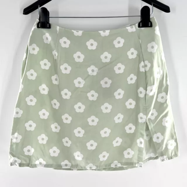 NWT Motel Rocks Women’s Small Sage Green Daisy Floral Mini Skirt Unlined