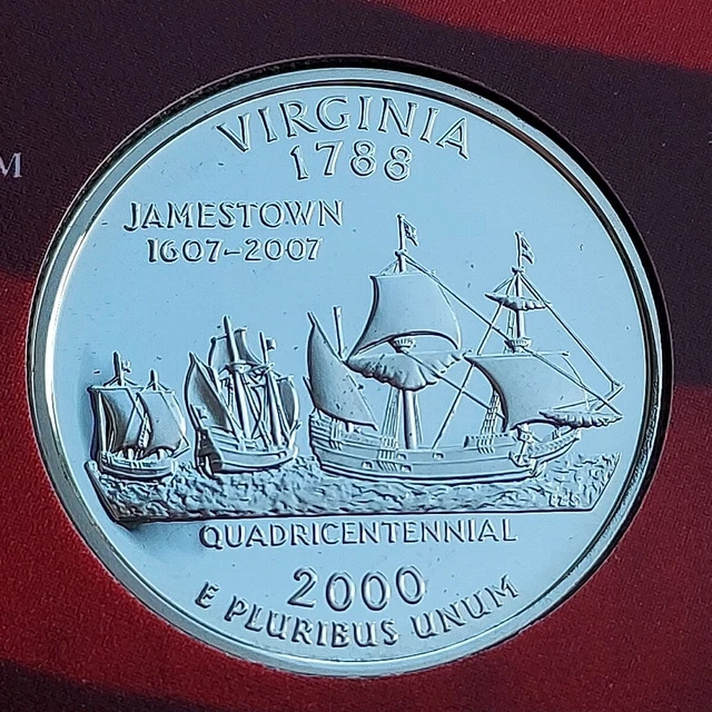 2000-S Virginia 90% Silver Proof State Quarter (Exact Coin You Will Get)