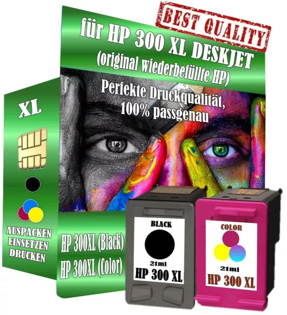 2St. Drucker Patronen für HP 300 XL Deskjet  black + colour